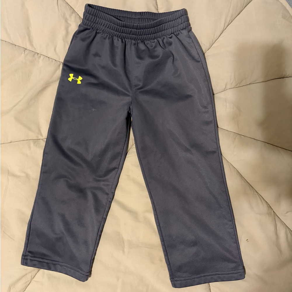 Under Armour Kids Dark Gray Joggers with Yellow Logo